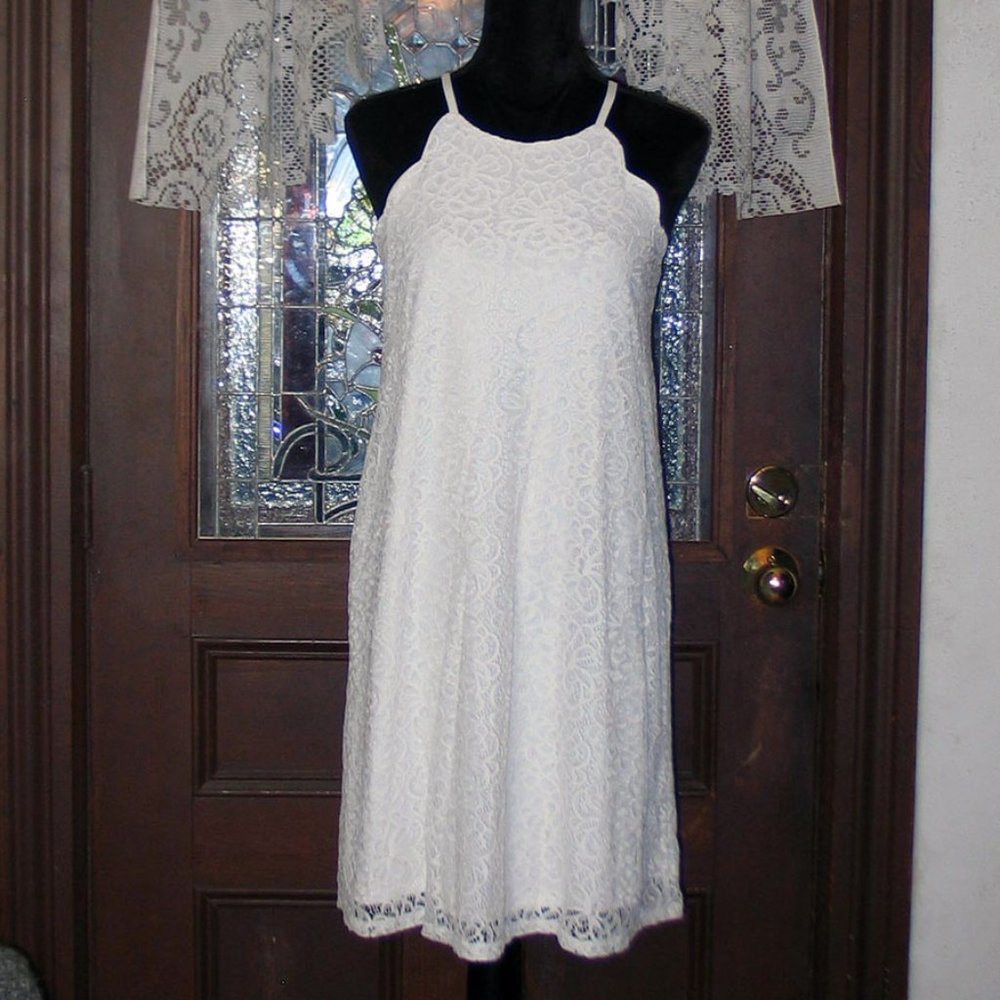 White Summer Lace sheath dress 0054
